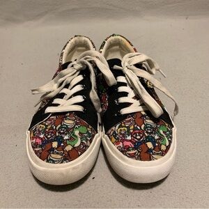 Nintendo Super Mario Bros. Lace Up Sneakers Ground Up Shoes Low Canvas Size 3